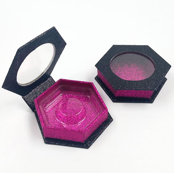 Black Hexagon Lashes Box with Window Black Hexagon Lashes Box with Window